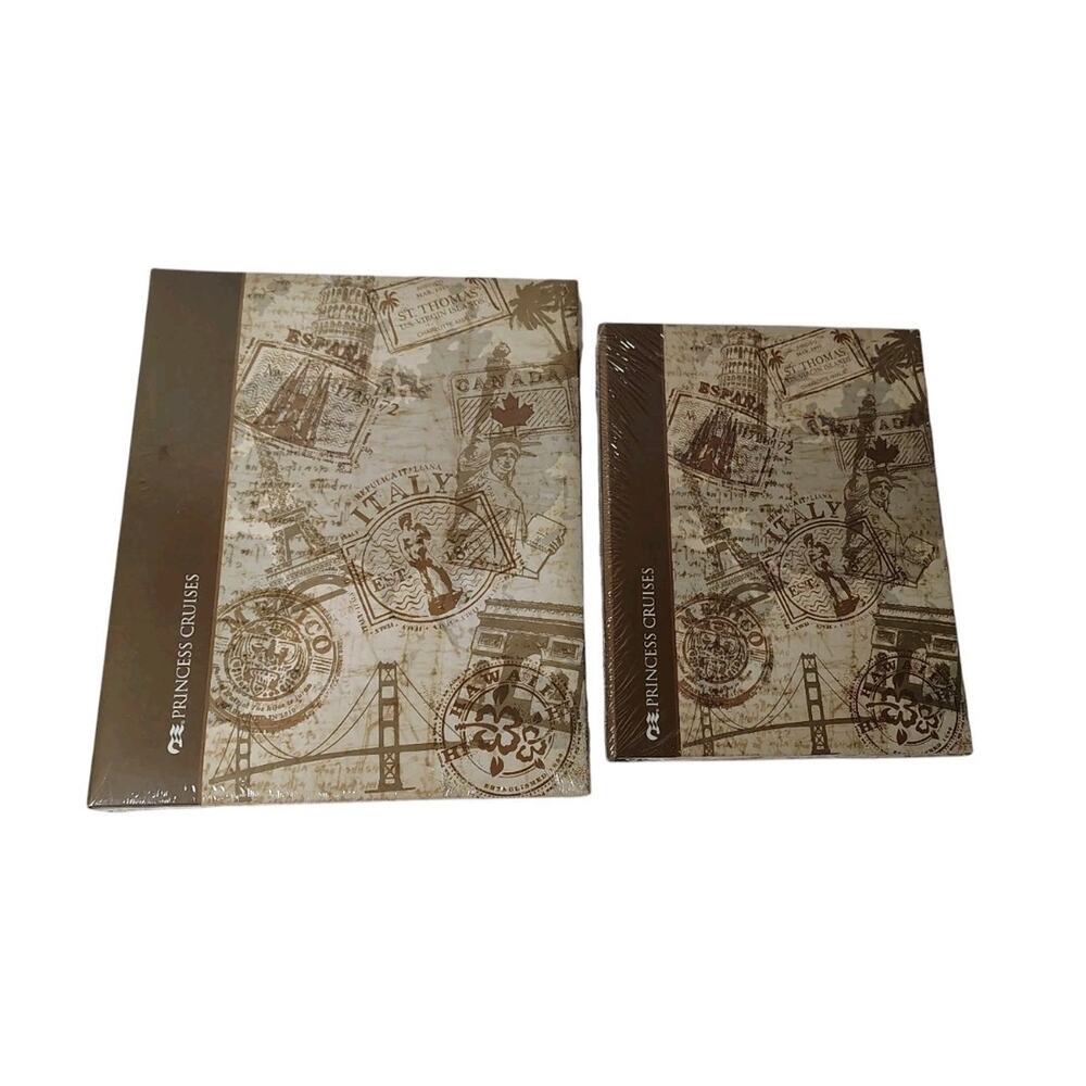 Princess Cruises Photo Albums Lot Of 2 Postmarks 4x6 8x10 Memories Photographs